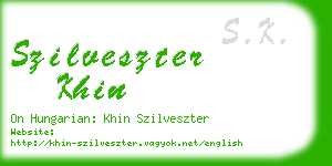 szilveszter khin business card